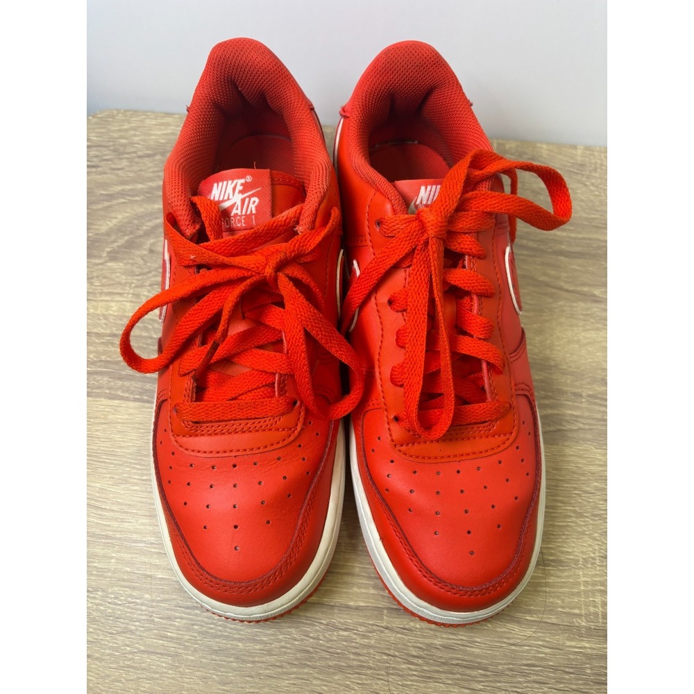 Nike Air Force 1 Low Top Lace Up Sneaker Red/White Size 6.5Y